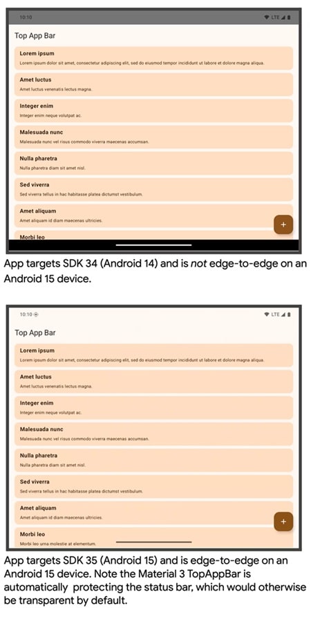 Android 15 features Edge-to-Edge Apps by Default